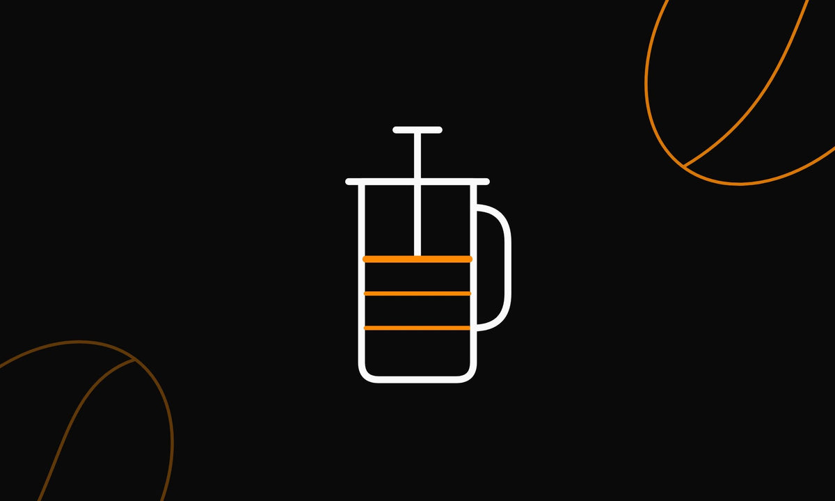 Line drawing of a French press