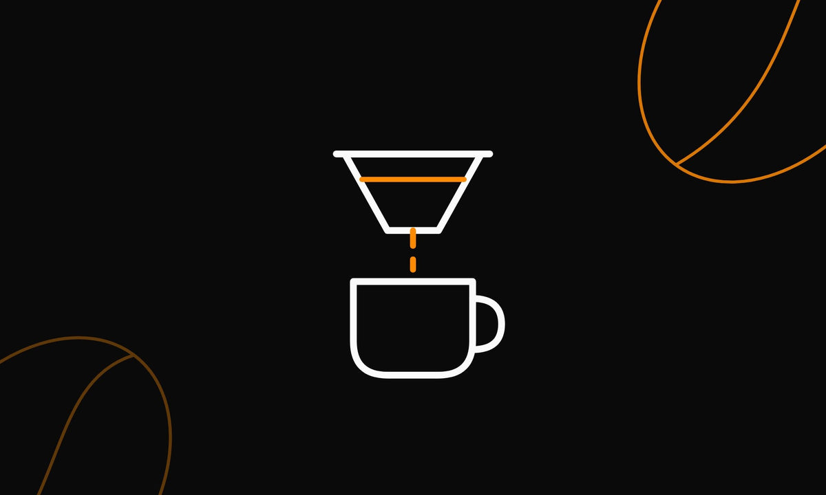 Line drawing of a pour-over dripper over a mug