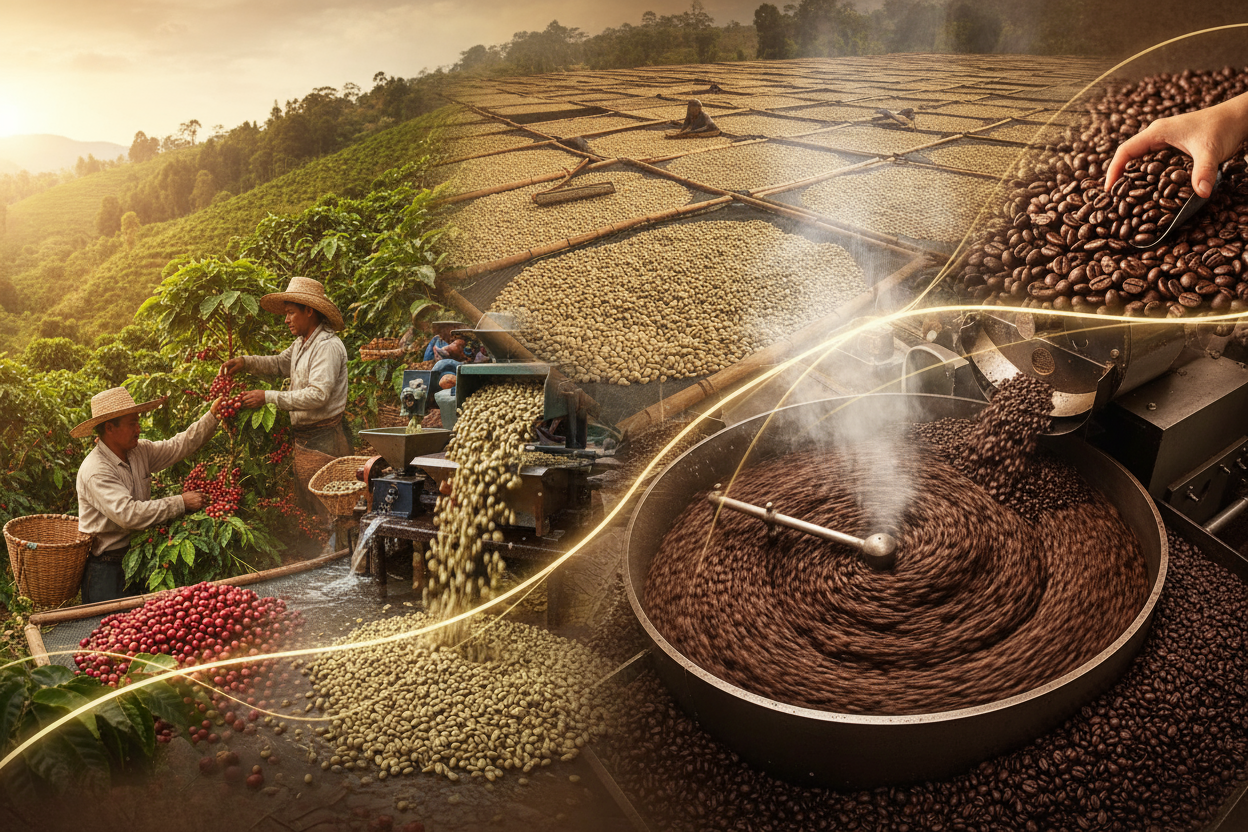 🌎 The Journey from Bean to Cup: How Fresh Roasted Coffee Is Made